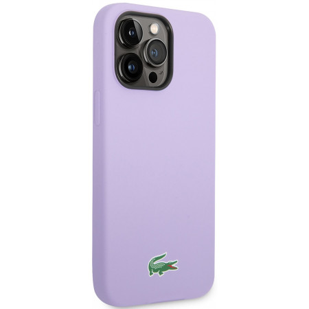 Чехол Lacoste Croc Logo Hard для iPhone 14 Pro Max, фиолетовый