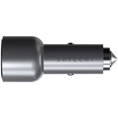 Автомобильное зарядное устройство Satechi Car Charger 2xUSB-C, 40Вт, серый космос