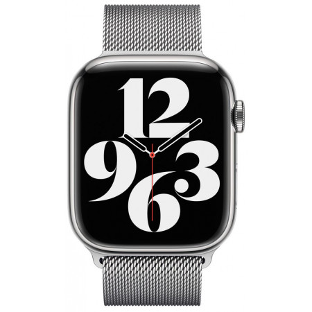 Браслет для Apple Watch 45 мм, миланский сетчатый, серебристый
