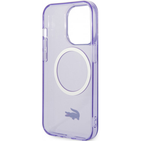 Чехол Lacoste Croc Logo Hard MagSafe для iPhone 14 Pro, фиолетовый