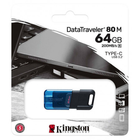 Флеш-накопитель Kingston 64Гб DataTraveler 80M, USB-C
