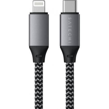 Кабель Satechi USB-C - Lightning MFI Cable (25 см), серый космос