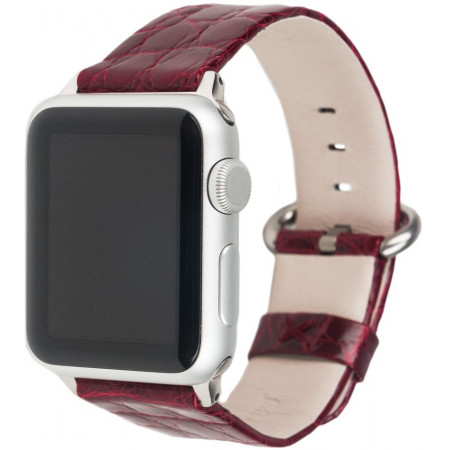 Ремешок Marcel Robert для Apple Watch 38/40 мм, аллигатор, вишневый