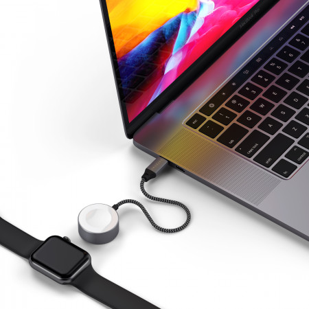 Беспроводное зарядное устройство Satechi для Apple Watch, USB‑C, «серый космос»