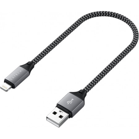 Кабель Satechi USB-A - Lightning, 25 см, серый космос