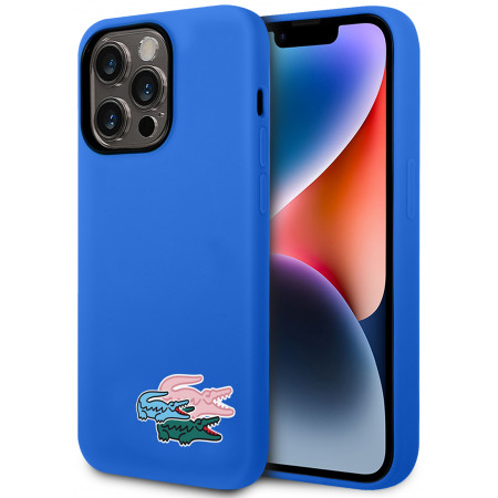 Чехол Lacoste Hard Logo для iPhone 14 Pro Max, голубой