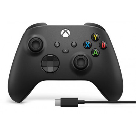 Геймпад Microsoft Xbox Wireless Controller + кабель, черный