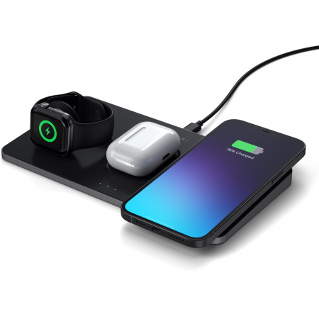Беспроводное зарядное устройство Satechi Trio Wireless Charging Pad (Apple Watch, AirPods, iPhone), серый космос
