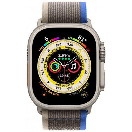 Спортивный браслет для Apple Watch 49 мм M/L , сине-серый