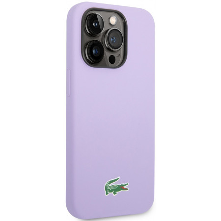 Чехол Lacoste Croc Logo Hard для iPhone 14 Pro, фиолетовый