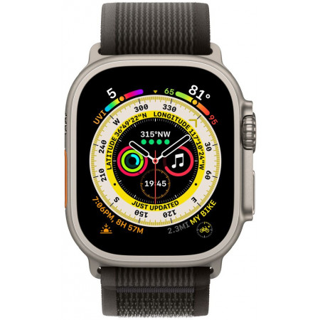 Спортивный браслет для Apple Watch 49 мм M/L, черно-серый